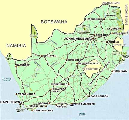 ajor cities of South Africa