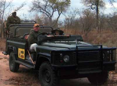 Nancy and Nate Berger in LandRover South Africa