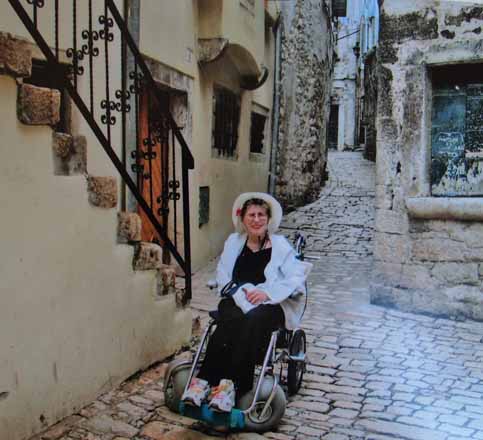 Nancy and Nate Berger in wheelchair travel to Croatia